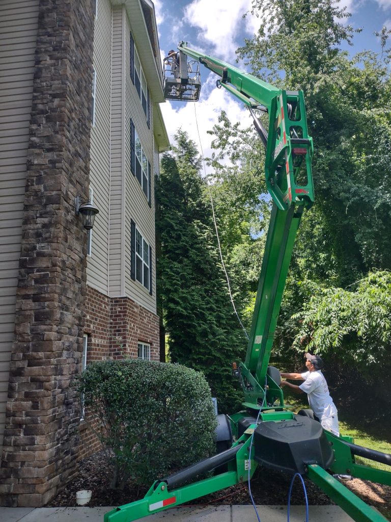 Skilled painter perfecting details